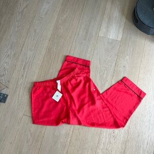 Fabletics silky lounge pants - NWT, size L, red